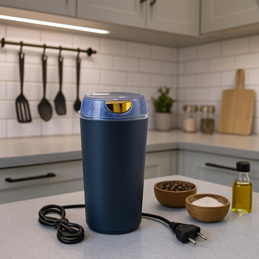 Stainless Steel Mini Mixer Grinder | Electric Spice & Coffee Grinder | Portable Small Grinder for Kitchen (200W, 1 Pc, Navy Blue)